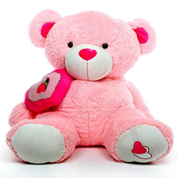Pink 5 Feet Big Teddy Bear with a heart